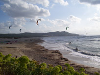 Sailing and kite surfing ai Funtanamare. Sardinia