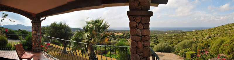 villa in a garden, sea view for rent Sardinia 